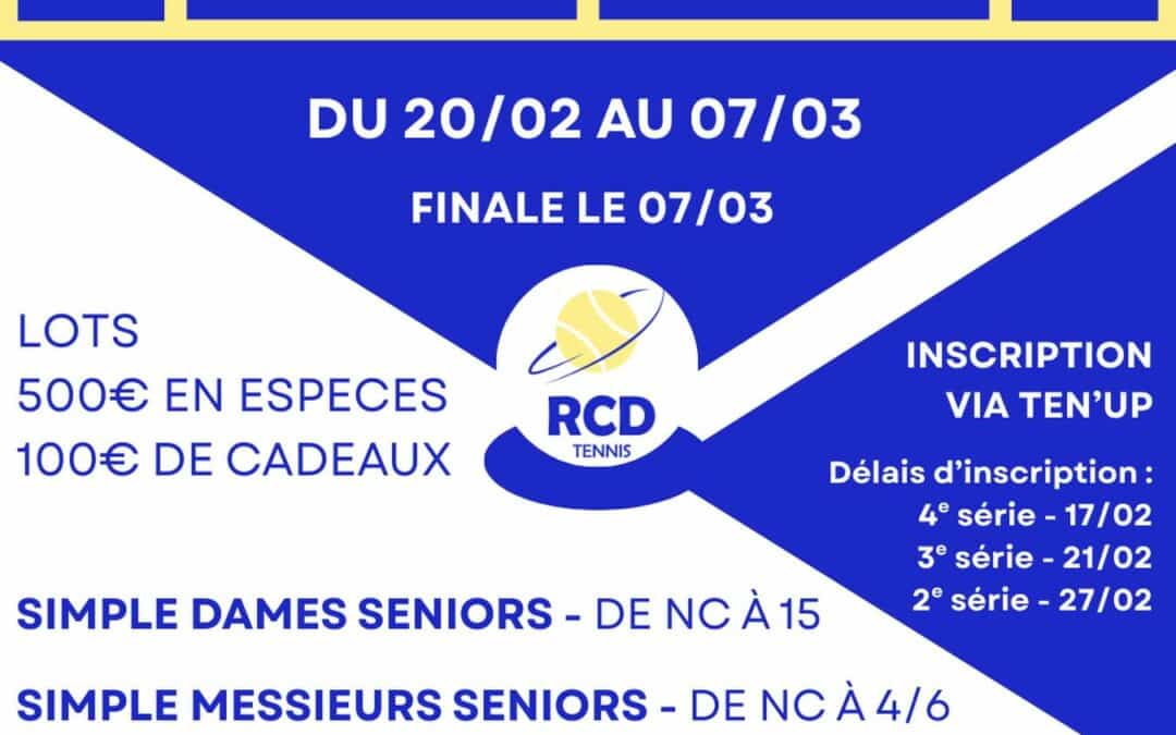 TOURNOI OPEN D’HIVER – INTERMARCHÉ DOUÉ LA FONTAINE – DU RCD TENNIS